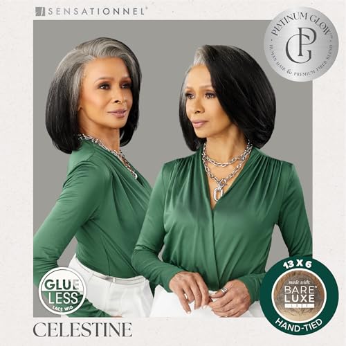 Sensationnel Platinum Glow 13x6 Lace Front Wig - Celestine, Jet Black