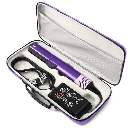 Hard Travel Case Compatible with Dyson airstraight HT01 Hair Straightener & Power Supply, Waterproof and Shockproof Storage Carrying case (Purple)