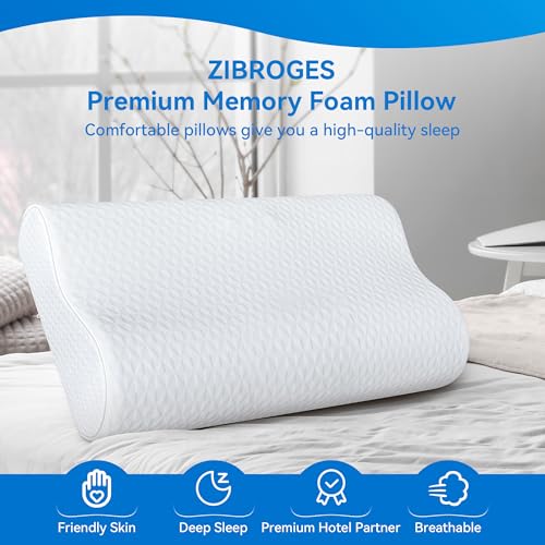 King Size Cervical Neck Pillow with Cooling Cover - Adjustable Memory Foam Support