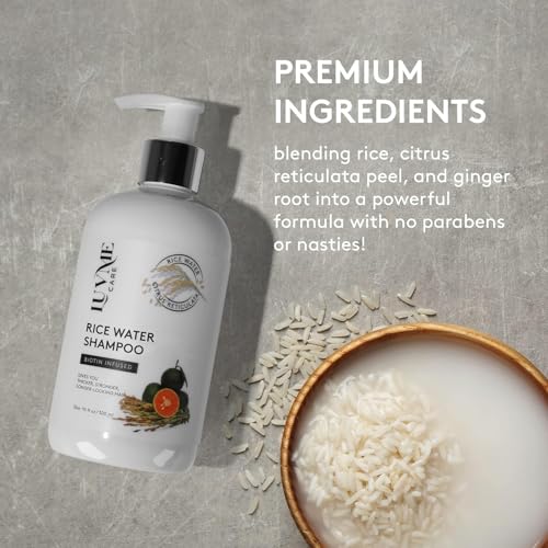 Rice Water Hair Thickening Shampoo & Conditioner Set with Biotin | Strengthening & Volumizing for All Hair Types