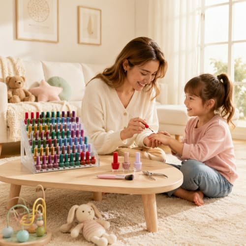 2 Pack Acrylic Nail Polish Organizer Holder Rack 7 Tiers, Clear Display Stand for Bottles & Makeup