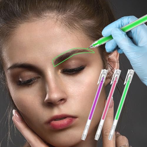 Brow Mapping Pen, Unique Colors Eyebrow Lip Positioning Tool, Gel Pen for Eyebrow Mapping, Brow Lamination Supplies