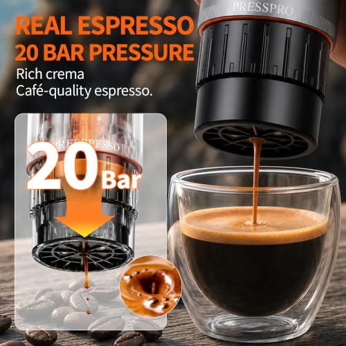 Portable Espresso Maker with 13500mAh Battery, Self-Heating, 20 Bar Pressure