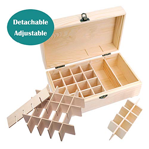 Wooden Essential Oil Organizer Case with Lock, 36 Slots Travel Storage