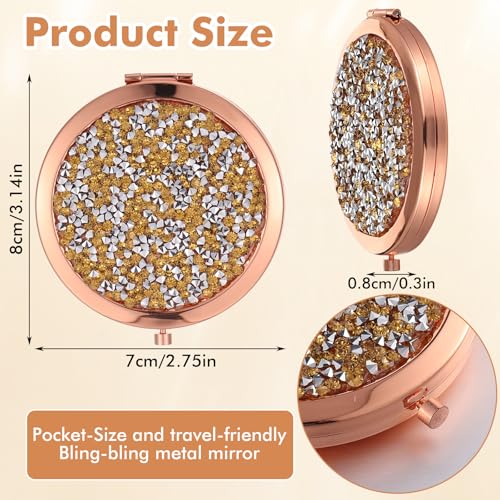 12-Pack Compact Folding Makeup Mirrors with 1X/2X Magnification for Women