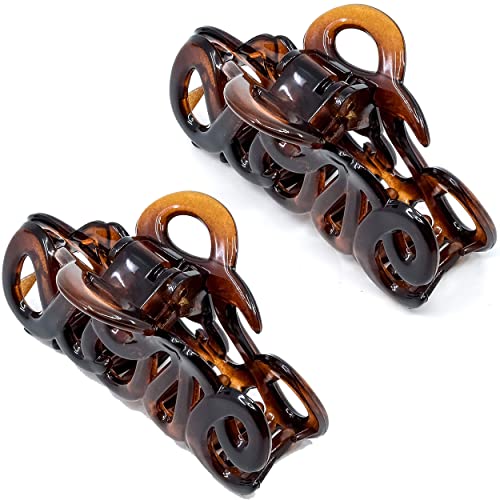 Brown Camila Paris CP1380 2-Pack 3.23-Inch French Hair Claw Clips for Women