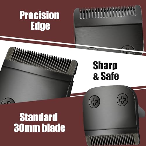 30MM Stainless Steel Replacement Blade Set for WHAL Trimmers - Black, 2 Pieces