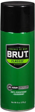 BRUT Anti-Perspirant Deodorant Spray, Classic 6 oz (Pack of 4)