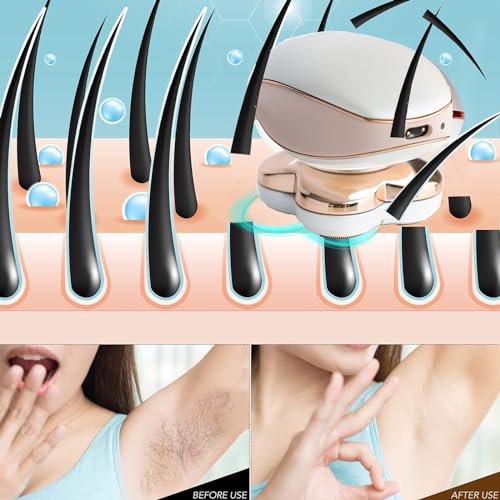 Electric Razors for Women Legs, Painless Hair Removal Device with LED Light, Faultless Shaver for Women, Personal Care Products, Instant (with Storage Bag and Adapter)
