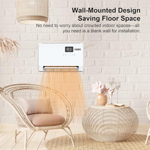 Wall-Mounted Space Heater with Thermostat & Remote Control
