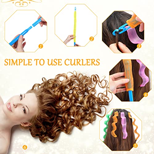 Heatless Wave Curlers Set - No Heat Hair Rollers for Curly Hairstyles