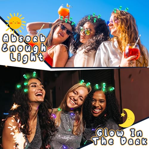 60 Pcs Glow in Dark Alien Hair Clips Green Cute Cosplay Accessories