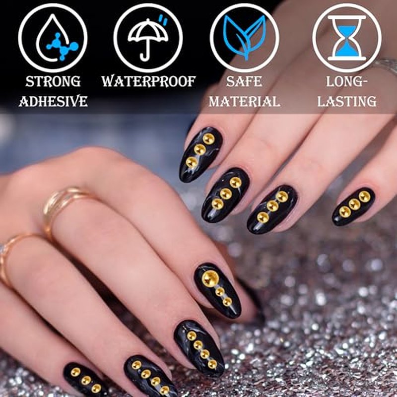 973Pcs Face & Hair Gems Stickers Fake Piercings? Self-Adhesive Face Jewels & Rhinestones for Eyes, Body, Makeup, Festivals ? 3/4/5/6mm DIY Rave Accessories for Girls, Teens & Women (Golden)