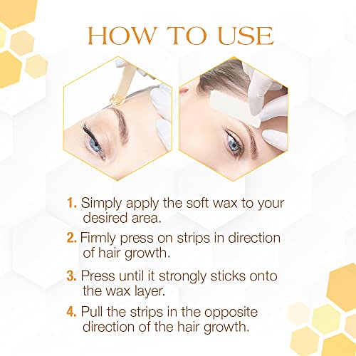 GiGi Bleached Muslin Wax Strips for Waxing ? 100 Count Epilating Wax Strips for Hair Removal, Ideal for Facial and Body Waxing, Spa Use
