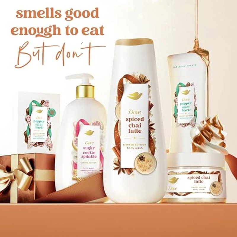 Dove Exfoliating Body Scrub ? Spiced Chai Latte, Deeply Nourishing Exfoliant with ¨ù Moisturizing Cream, 10.5 oz