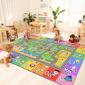 Kids Car Road Rug for Playroom & Classroom - Town Road 5x7 ft Variation