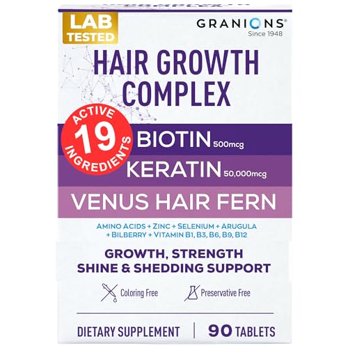 Hair Growth Supplements - Biotin, Keratin & Zinc for Men & Women - 90 Tablets - Variation of THIS listing