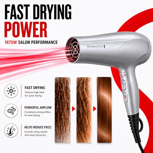 Remington Damage Protection Hair Dryer Grey - Ceramic Ionic Technology, 1875W