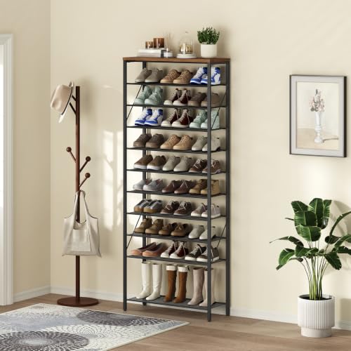 12-Tier Shoe Rack Organizer Holds 44-48 Pairs Adjustable Storage