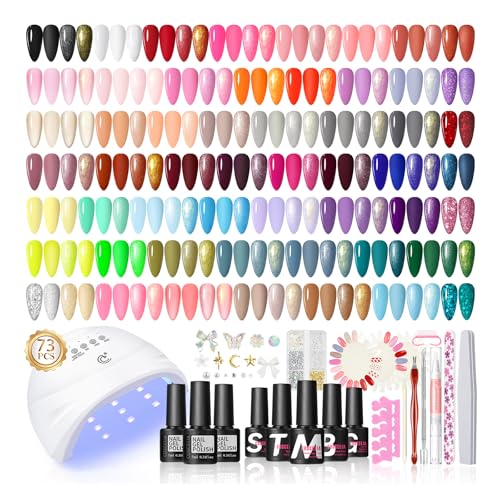 COSCELIA 73pc Gel Nail Polish Kit with UV Light - 60 Bottles Gel Nail Polish (Variation: 60 Bottles Gel Nail Polish Kit)