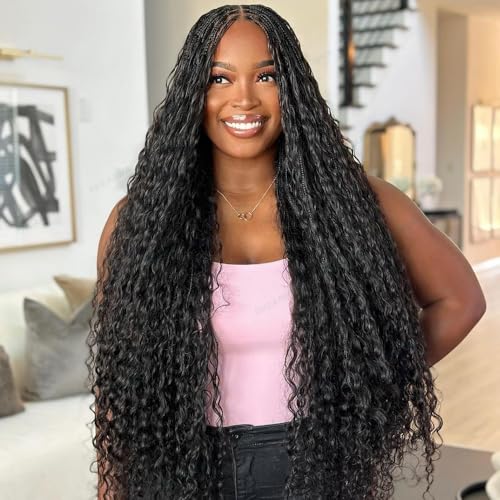 Pre-Divided Deep Wave Human Hair Extensions for Boho Braids - 16 Inch, 160 Roots, Natural Color