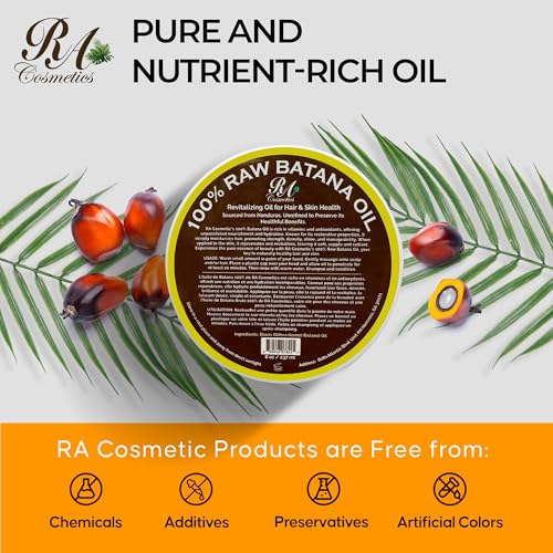 RA COSMETICS 8oz Organic Batana Hair Oil for Growth & Repair - Nourishing Hair Treatment