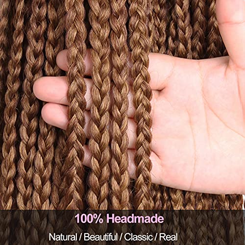 Ombre Knotless Box Braids Crochet Hair 30 Inch - 8 Pack, Medium Length, Pre-Looped, Synthetic Hair for Black Women - Variation 53#