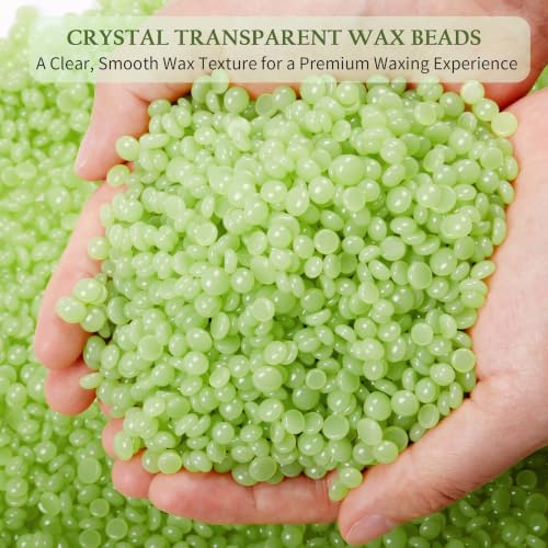Green Aloe Wax Beads for Sensitive Skin 2.5LB Hard Wax Beans Refill Pack