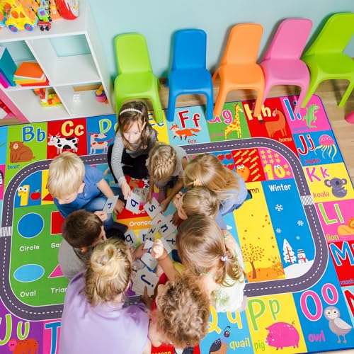 HOMORE Kids Educational Area Rug 5x7 Multi Color Classroom Play Mat