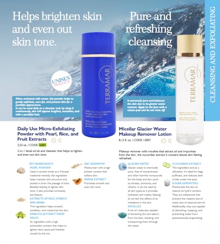Gentle Daily Exfoliating Powder for Face with Pearl & Rice Extracts - Brighten & Smooth Skin