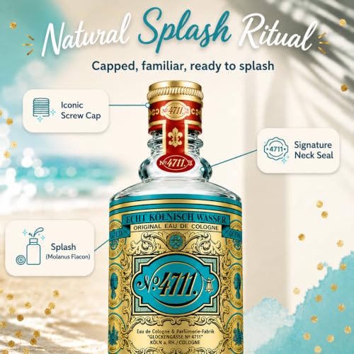 4711 Original Eau de Cologne Splash 10.1 Fl Oz Unisex Citrus Fragrance - Pack of 1