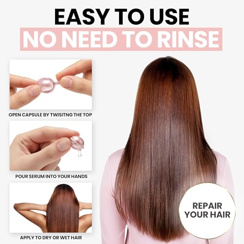 Keratin Hair Serum with Argan Oil & Vitamins - Hair Treatment Capsules