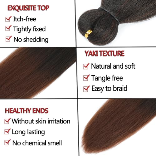 Pre Stretched Braiding Hair 34 Inch - Soft Synthetic Crochet Extensions, 8 Packs (1B/30)