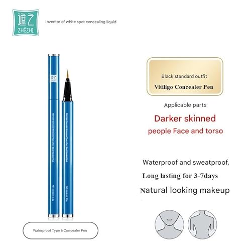 Vitiligo makeup cover waterproof Pen ? Long-lasting Cover pen for vitiligo,White Spots, Quick & Precise Application, Natural Skin Tone Blend, Dermatologist-Tested