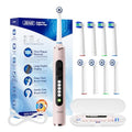 SEAGO Pink Rotating Electric Toothbrush for Adults with 8 Heads & Rechargeable, Travel Case