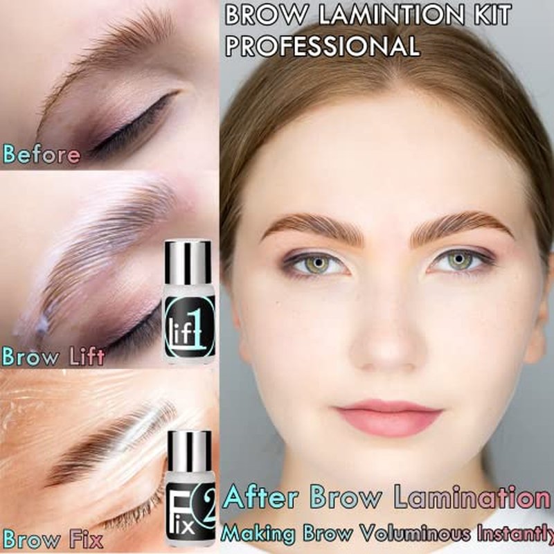 Eyelash Perm Eyebrow Lamination 2 in 1 Kit Easy DIY at Home 5 Minutes Curl Lift Long-Lasting a Month Professional Tool Make Lash and Brow More Volume 6 Weeks (2 1-Lash kit), Black
