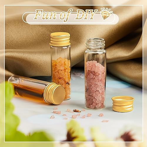 Tiny Glass Jars with Lids - 15ml Gold Cap, Set of 100