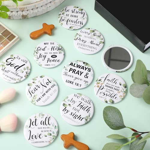 Christian Compact Mirrors Set of 160 with Uplifting Bible Verses - Portable Religious Gift for Women