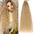 24 Inch Micro Curly Crochet Hair Extensions - Honey Blonde, 8 Packs, Variation 27#