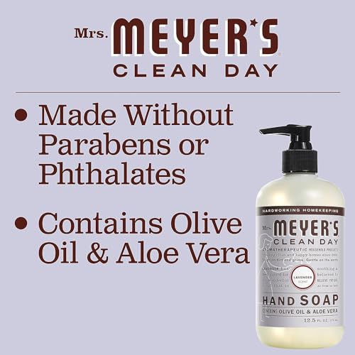 Mrs. Meyers Lavender Liquid Hand Soap Refill Pack of 3 - Eco-Friendly, 33 Oz