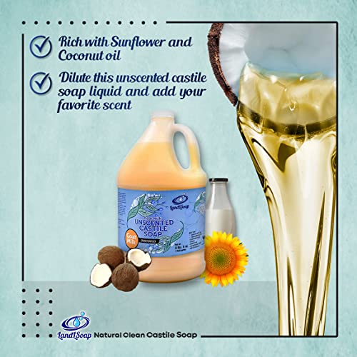 Unscented Goat Milk Castile Soap Liquid for Face, Hand & Body Wash - Half Gallon, Pack of 1