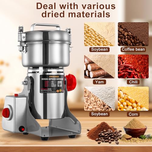 Electric Grain Mill Grinder 800g Stainless Steel Food Flour Mill for Home Use