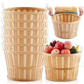 Marsui 6-Piece Jumbo Half Bushel Wood Baskets - Natural Farm Planters