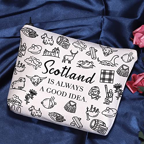POFULL Scotland Trip Gift Scotland Is Always A Good Idea Cosmetic Bag Edinburgh Gift