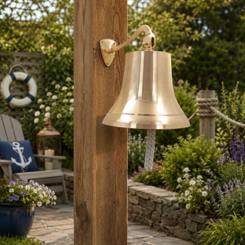 Enormous Nautical Wall Hanging Ship Bell Brass Doorbell Indoor Outdoor Decor