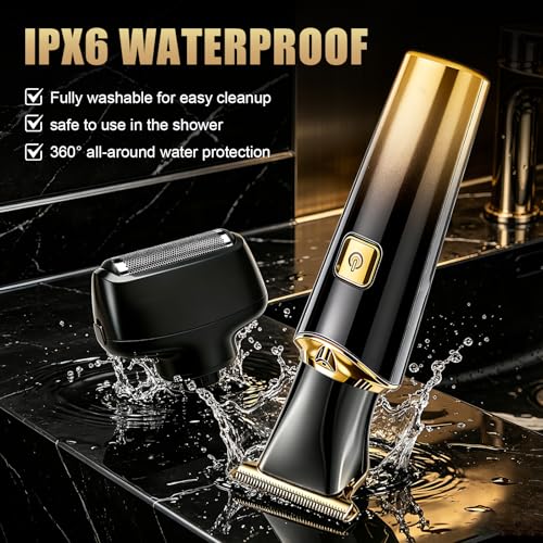 Men's Back Shaver with Adjustable Handle and Rotatable Head - Waterproof, Rechargeable Grooming Tool