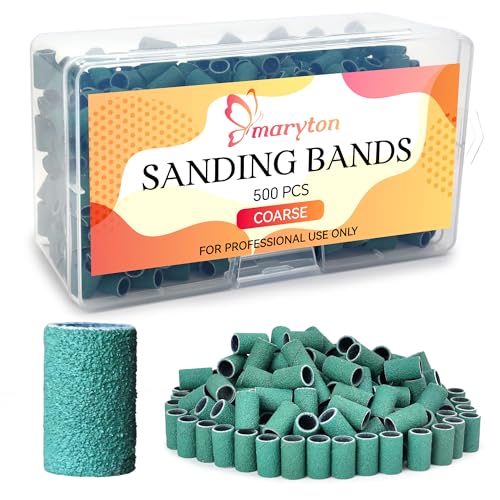 Maryton Coarse Sanding Bands for Nail Drill - 500 Pcs, #100 Variation
