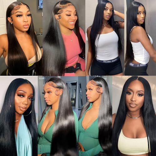 16 Inch Natural Black HD Lace Closure - Straight Brazilian Human Hair Pre Plucked with Baby Hair