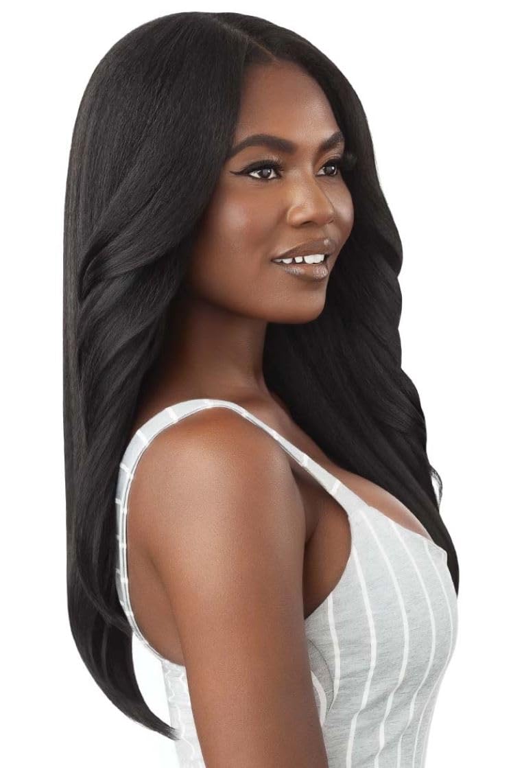 U-Part Leave-Out Wig 22" Natural Black - Outre Big Beautiful Human Hair Blend