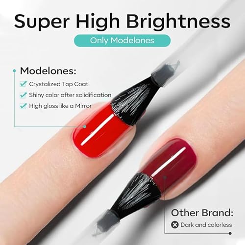 modelones Nail Strengthener and Growth Milky White Nail Polish Nail Repair for Damaged Nails for Thin Weak & Damaged Nail Care Kit for Women 4 Pcs Gifts Sets